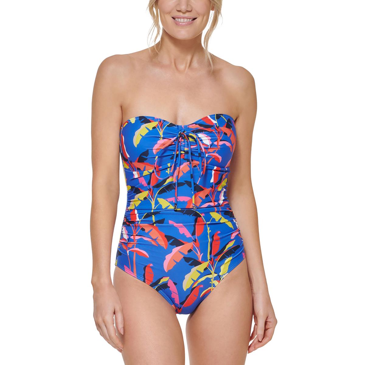 Womens Ruched Gathered One-Piece Swimsuit