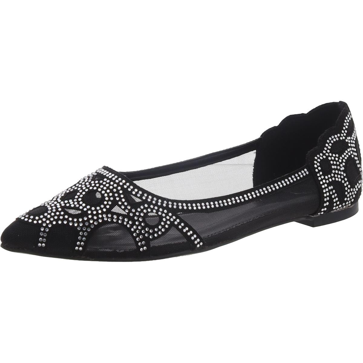 Womens Embellished Pointed Toe Loafers