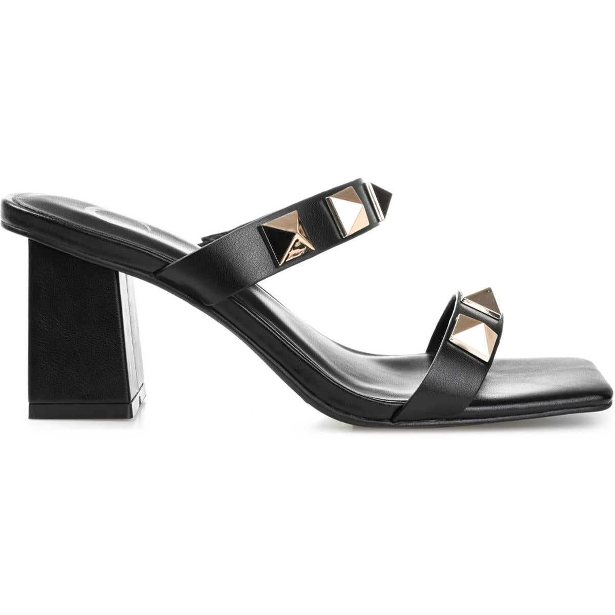 Kirian Womens Faux Leather Square Toe Block Heel