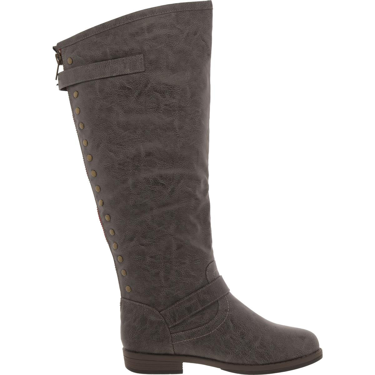 Womens Faux Leather Wide Calf Knee-High Boots