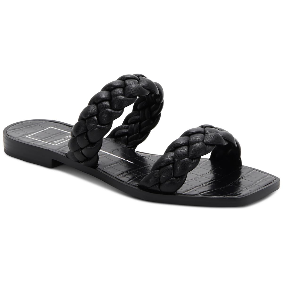 Indy Womens Faux Leather Slides Slide Sandals