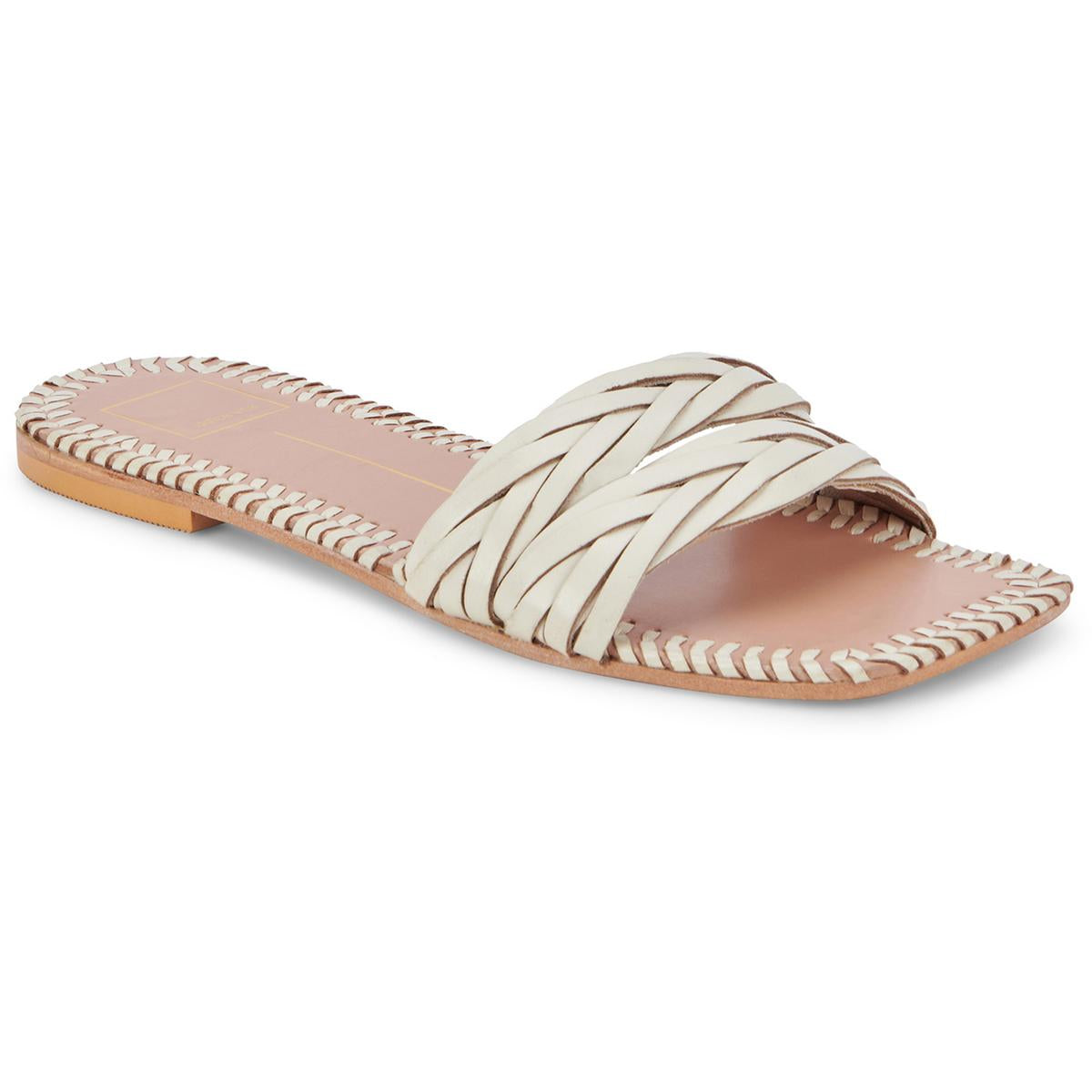 AVANNA Womens Leather Slip On Slide Sandals