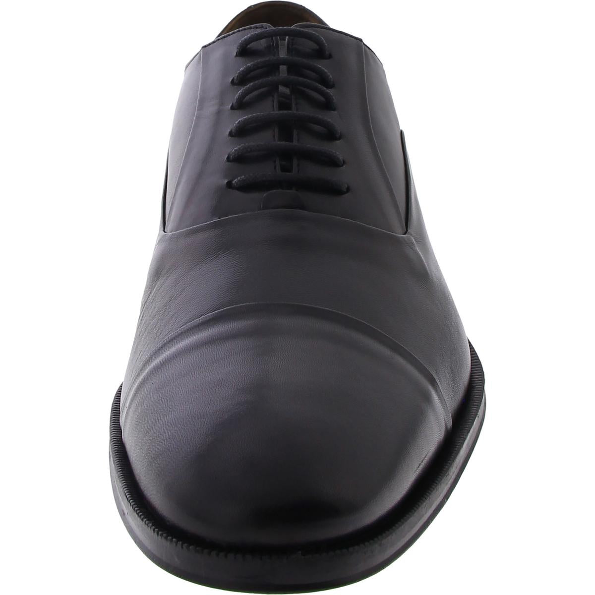 Mens Leather Apron Toe Derby Shoes