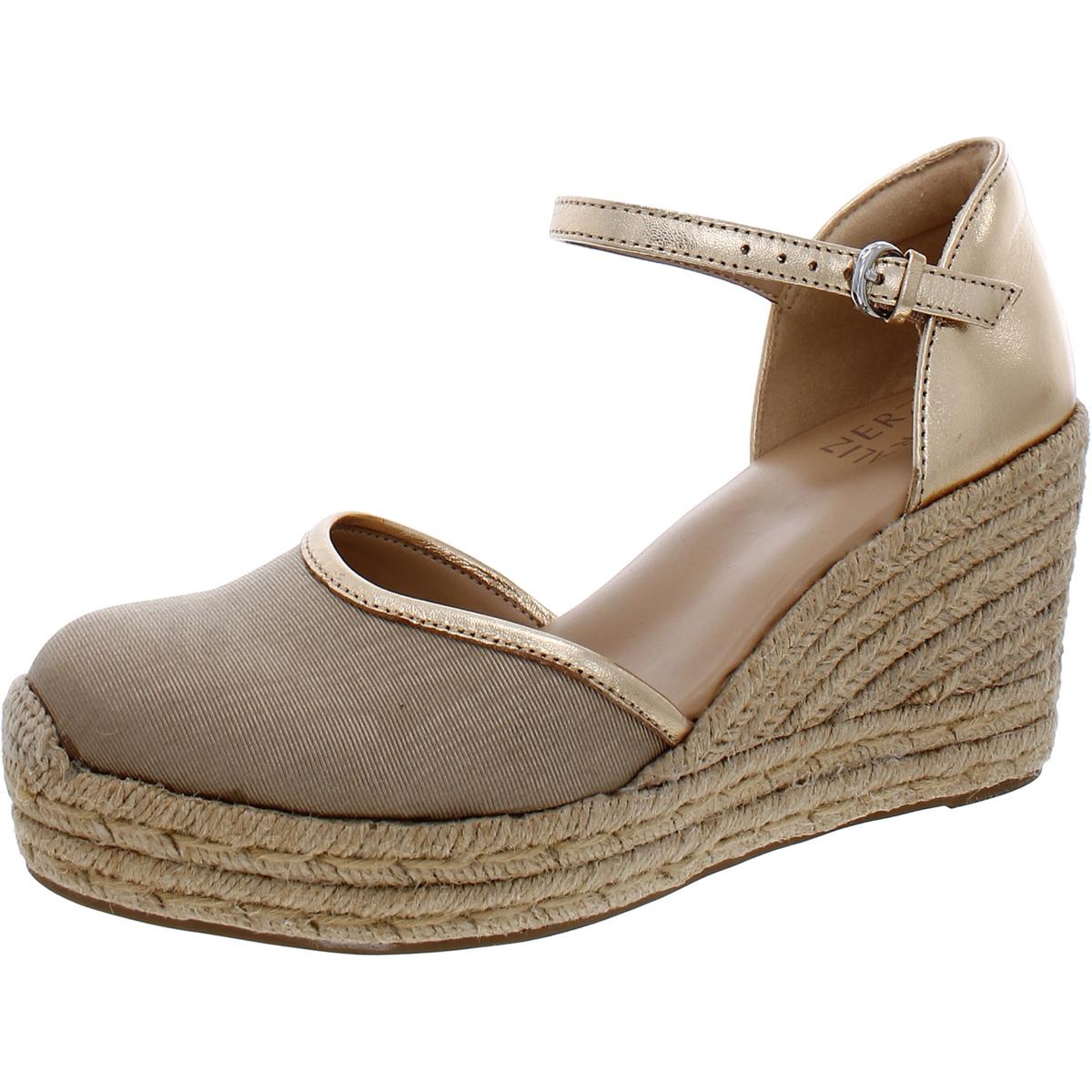 Bianca Womens Leather Platform Wedge Sandals