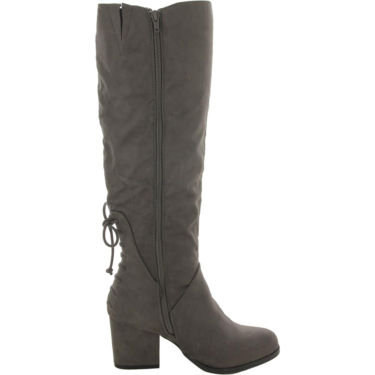 Womens Cushioned Footbed Faux Suede Knee-High Boots