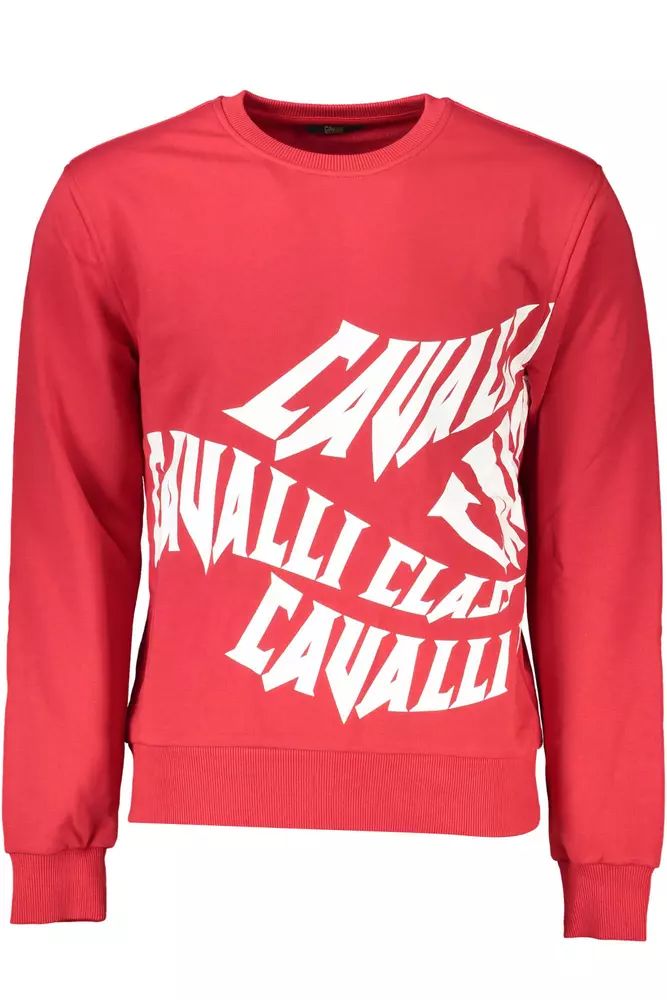 Cavalli Class Red Cotton Men Men's Sweater