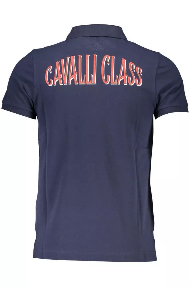 Cavalli Class Blue Cotton Men Polo Men's Shirt