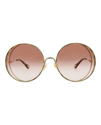 Chloé Womens Round/Oval Gold Gold Orange Fashion Designer Eyewear1