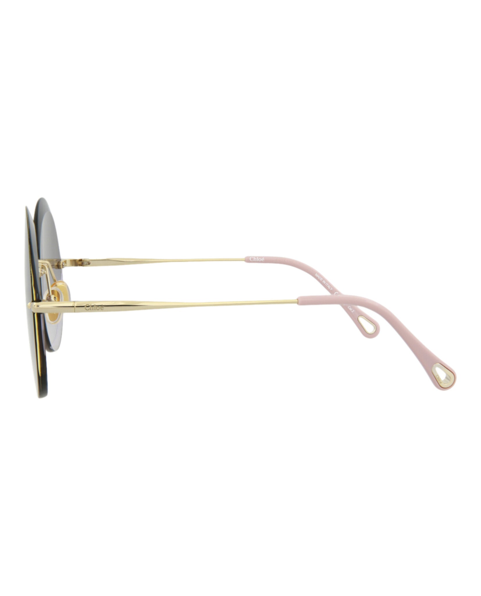 Chloé Womens Round/Oval Gold Gold Grey Fashion Designer Eyewear