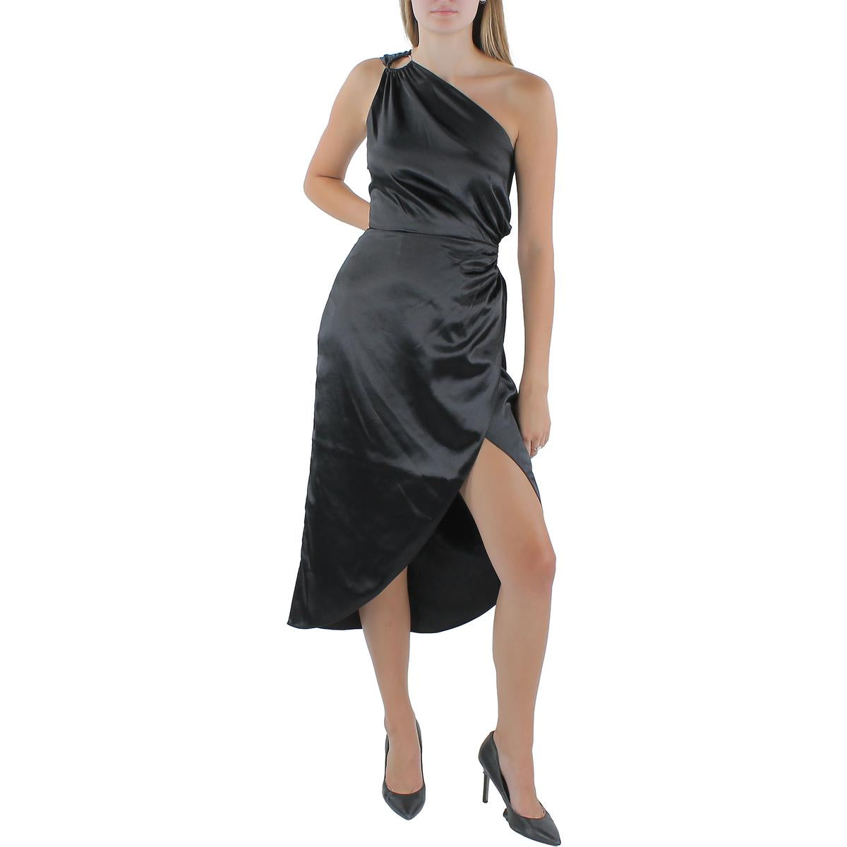 Adaline Womens Satin Midi Cocktail And Party Dress