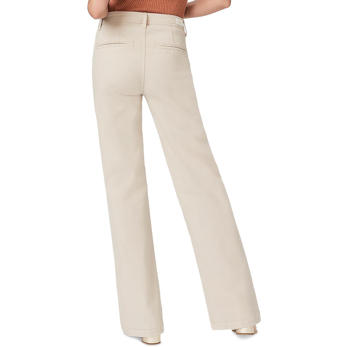 Womens High Rise Solid Wide Leg Jeans