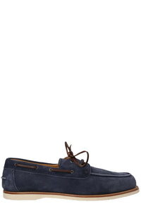 Brunello Cucinelli Men's Boat Lace-Up Loafers in Navy1