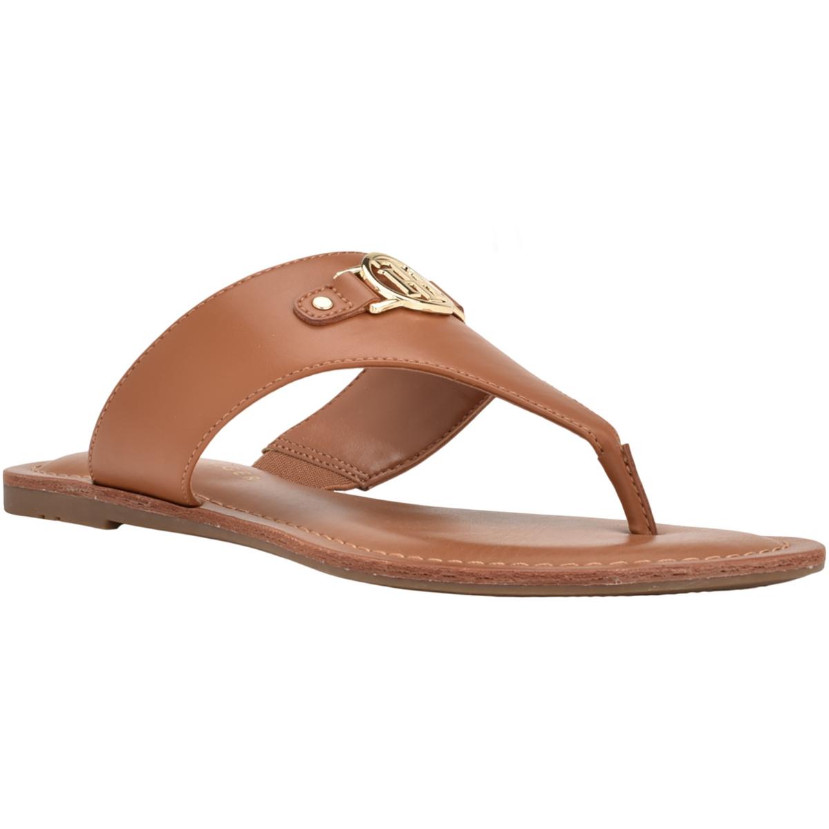 Lazire Womens Faux Leather Slip On Slide Sandals