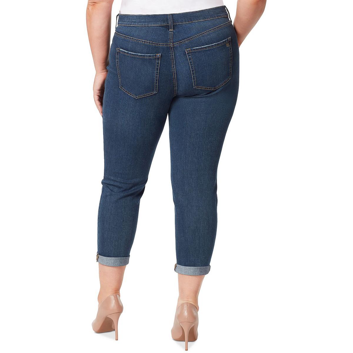 Plus Womens Stretch Ankle Jeans