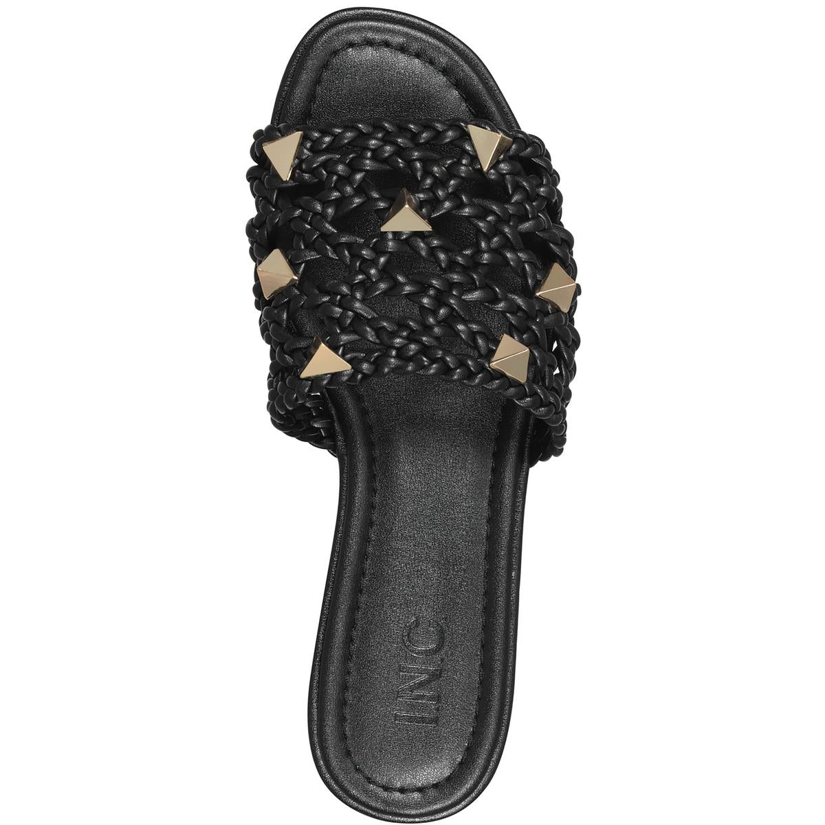 Starlette Womens Metallic Studded Slide Sandals