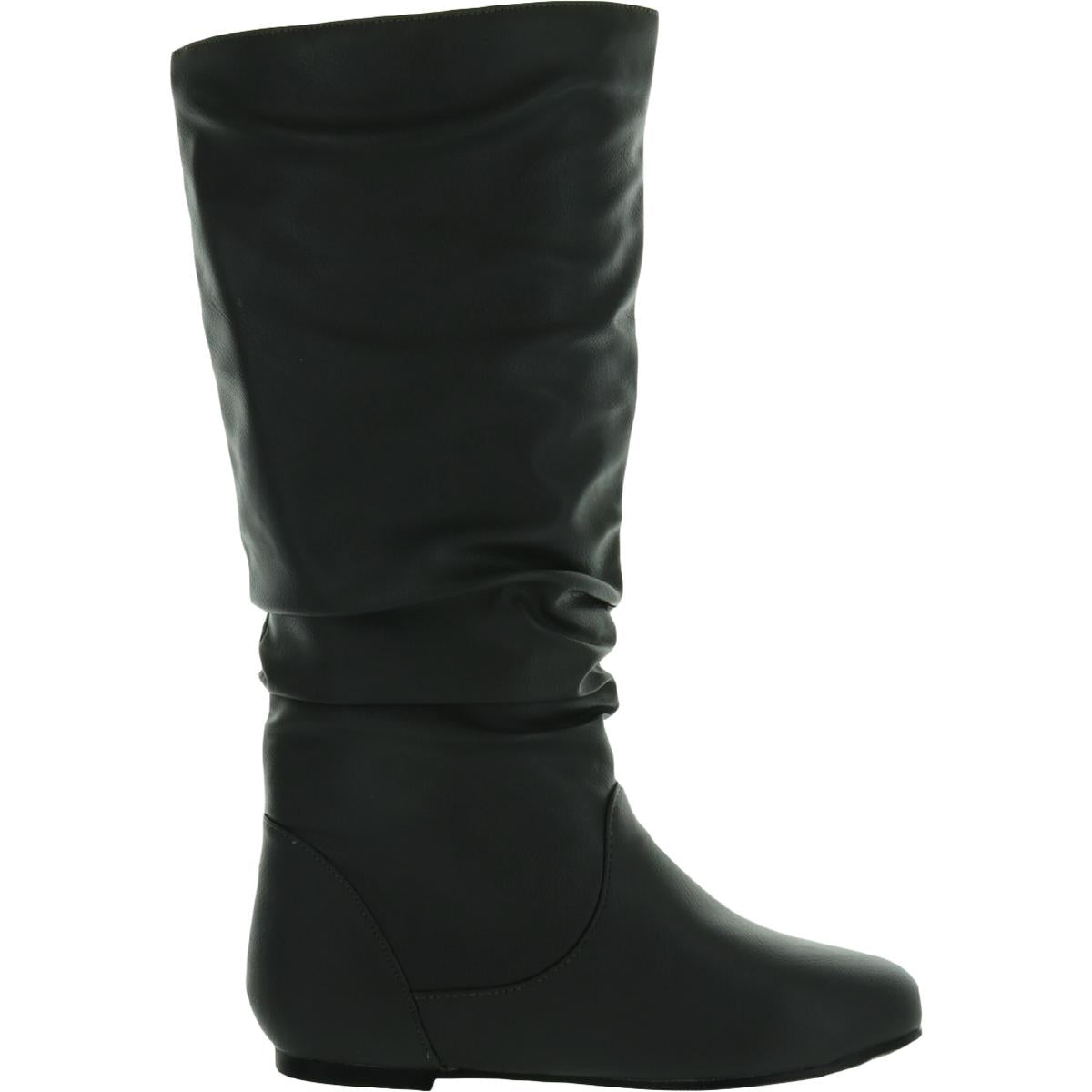 Womens Wide Calf Slouchy Mid-Calf Boots