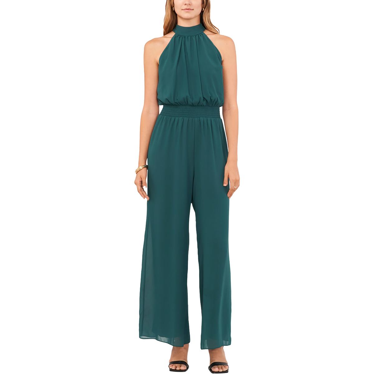 Womens Georgette Smocked Jumpsuit