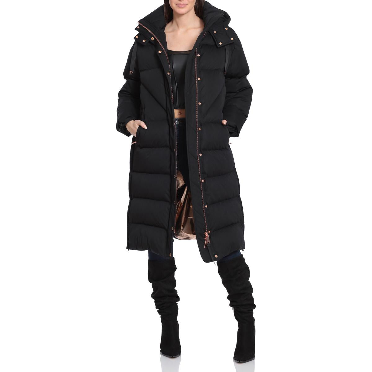 Womens Long Quilted Puffer Jacket