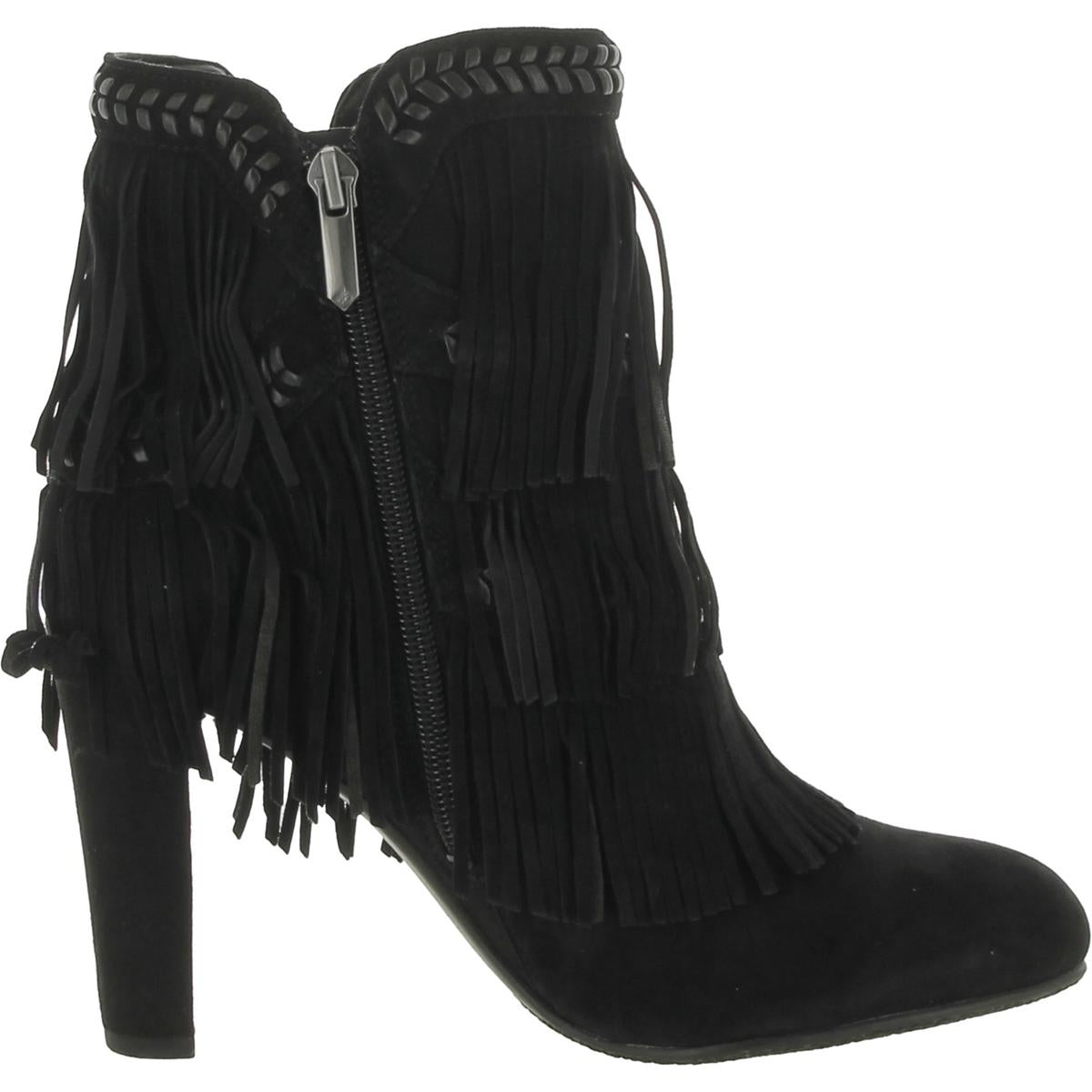 Kaleb Womens Suede Fringe Ankle Boots