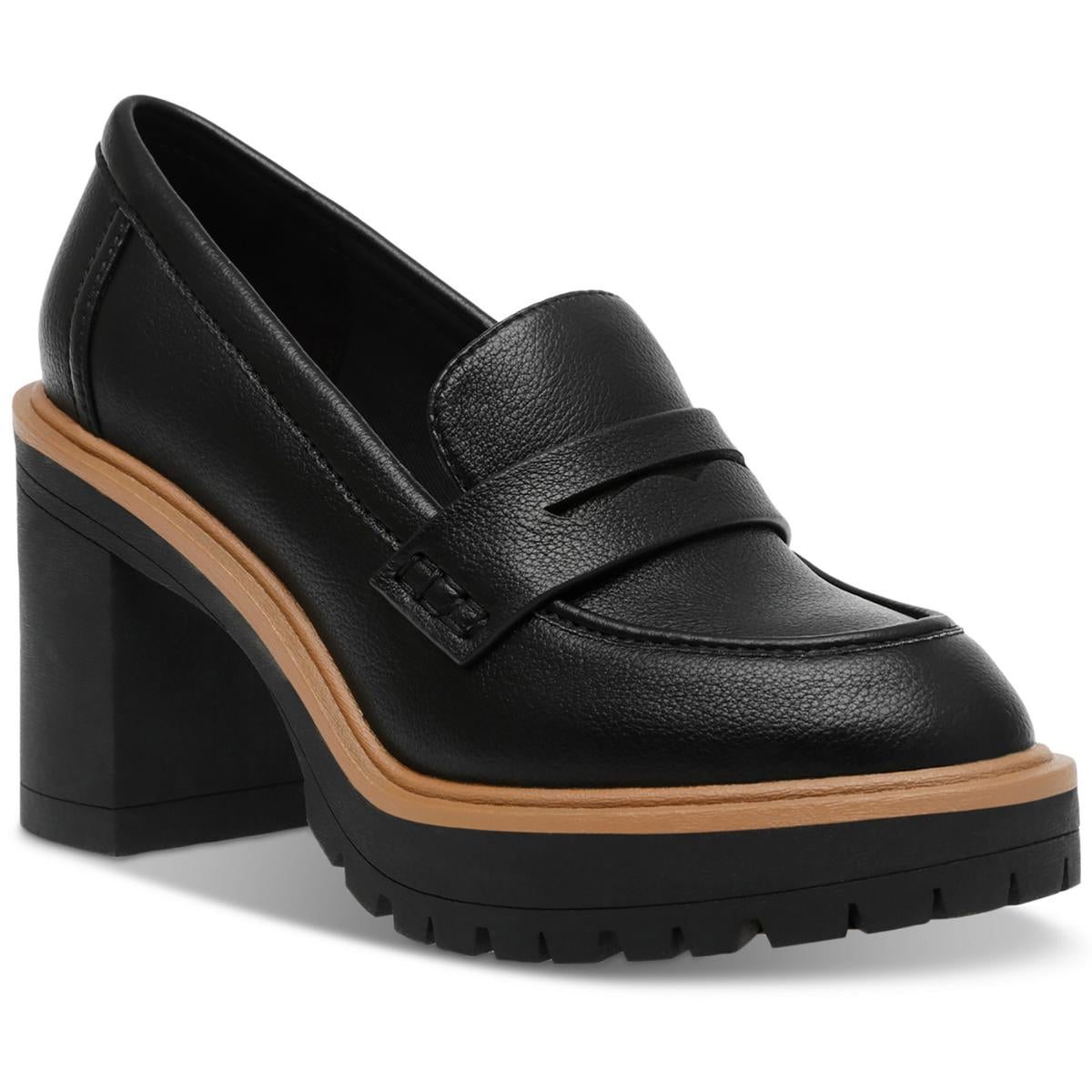 JAY JAY Womens Leather Loafer Heels