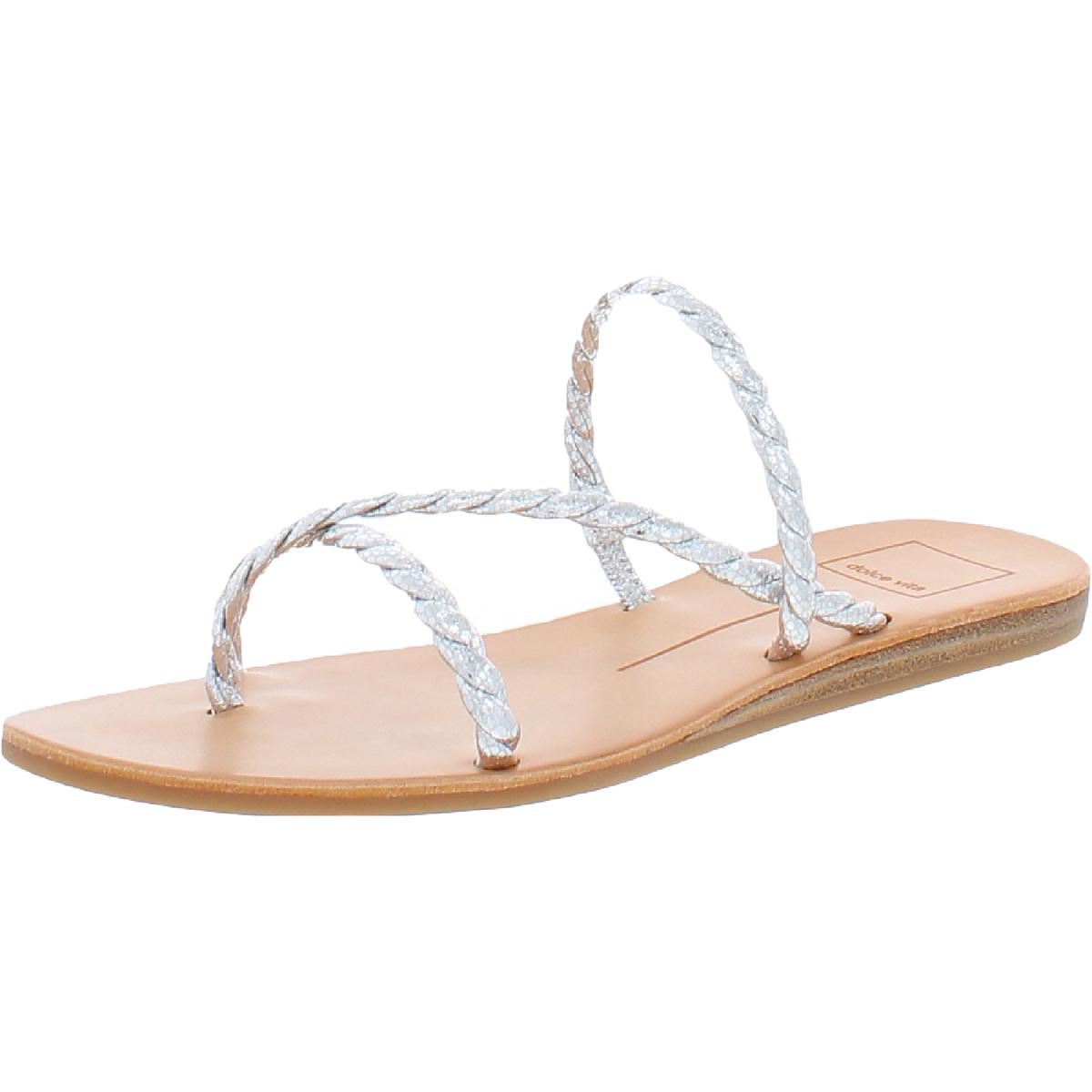 Dexla Womens Strappy Flat Slide Sandals