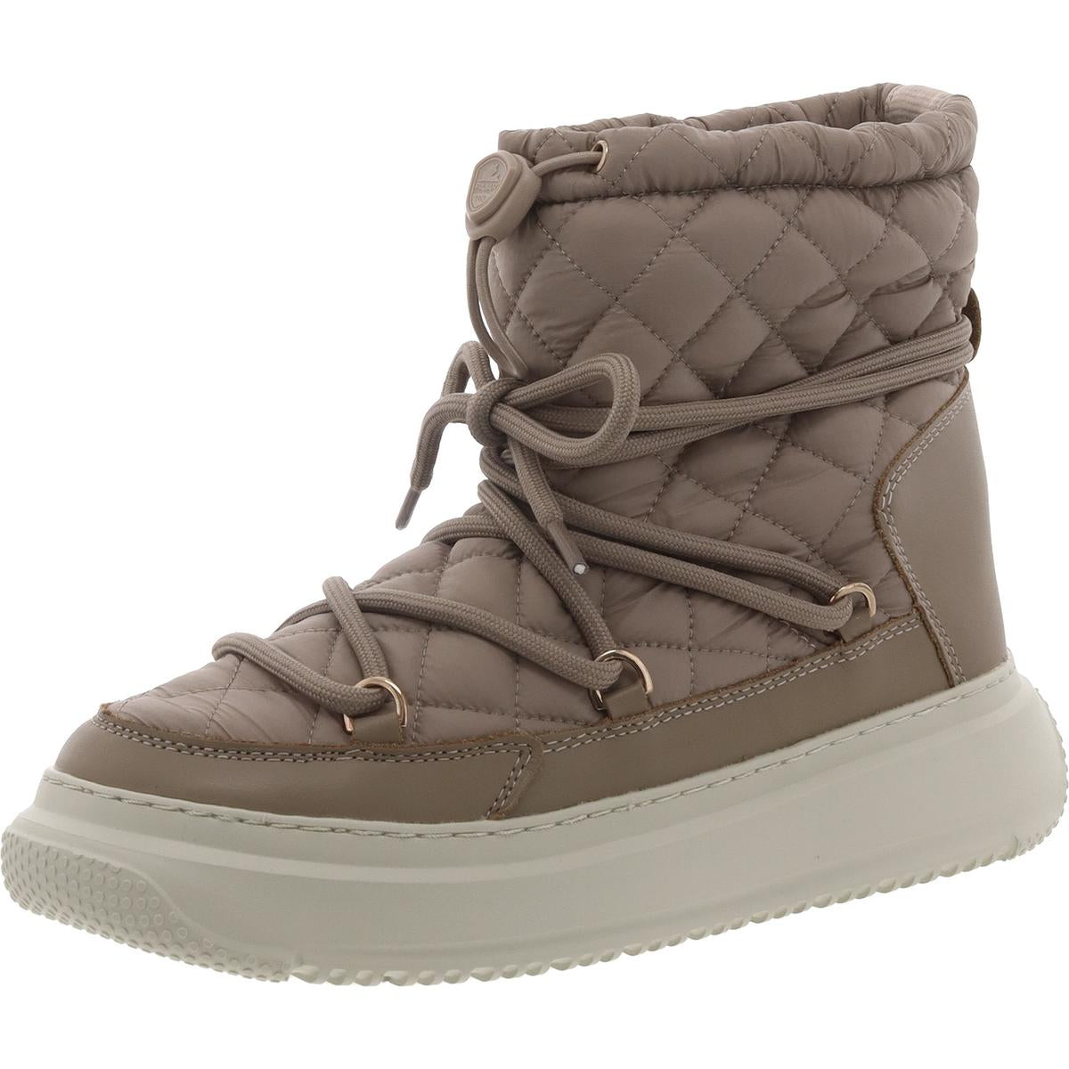 Womens Quilted Lace Up Winter & Snow Boots