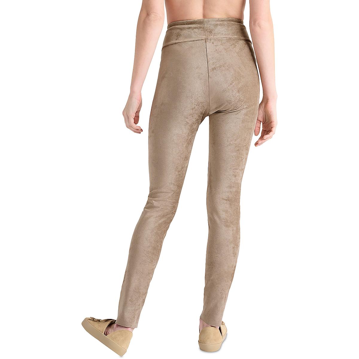 Womens Faux Suede Stretch Leggings