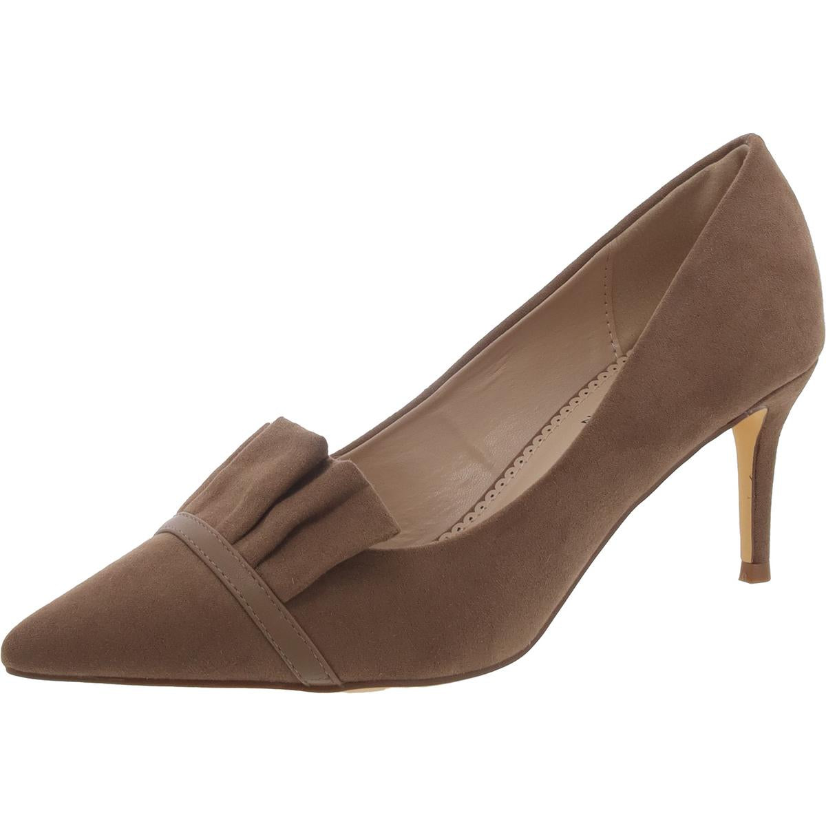 Womens Faux Suede Cushioned Footbed Pumps