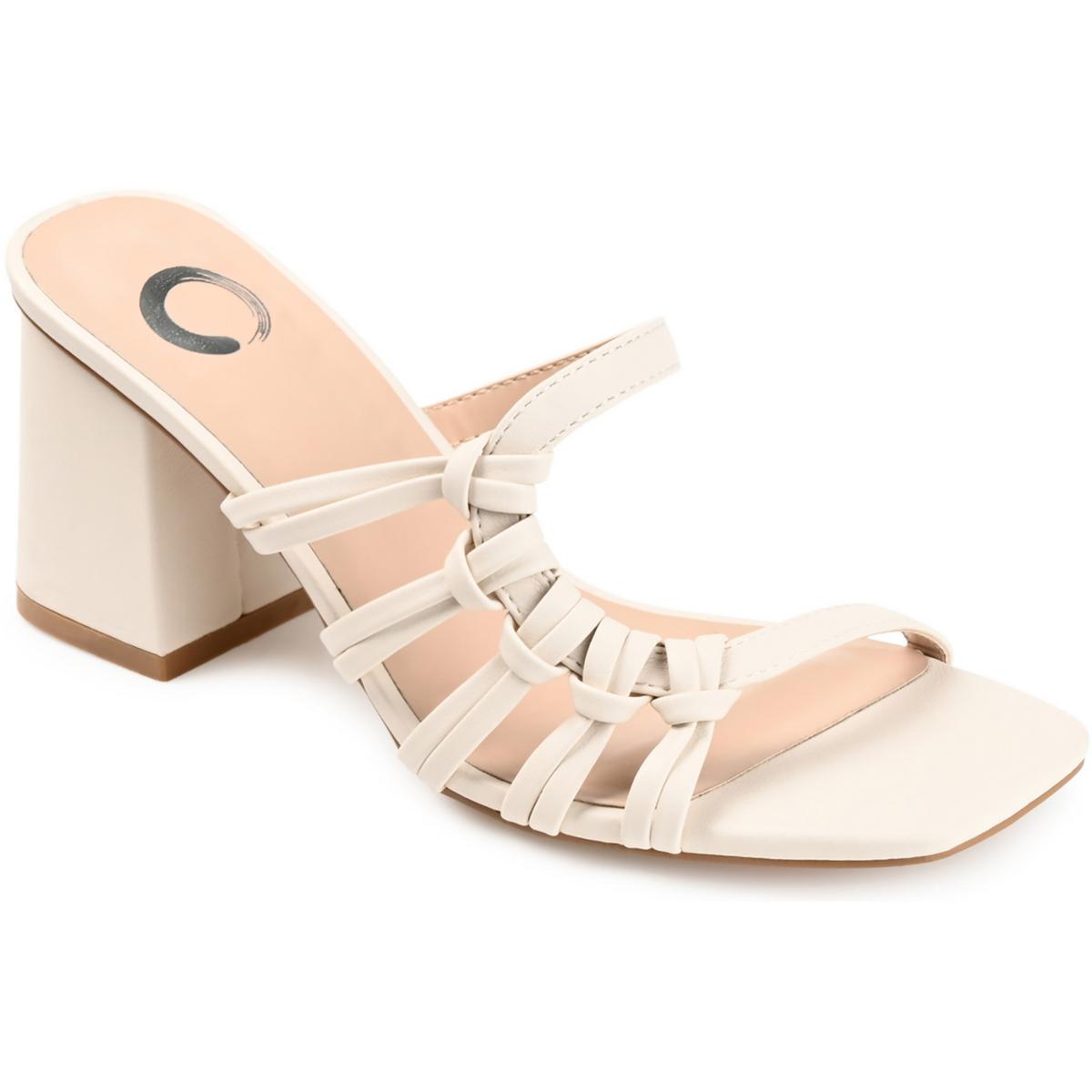 Womens Faux Leather Open Toe Strappy Sandals