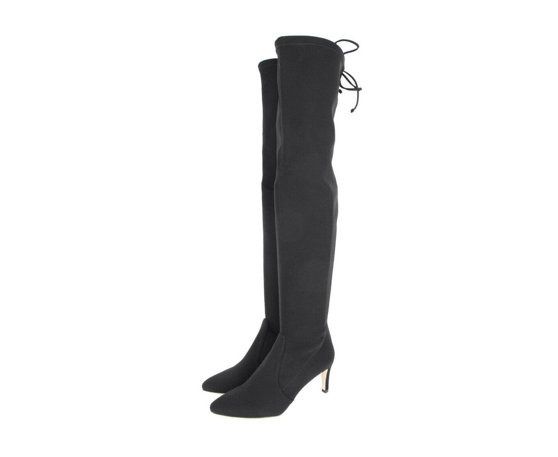 Stuart Weitzman Women's Black Stretch Fabric Lycra Over the Knee Boot