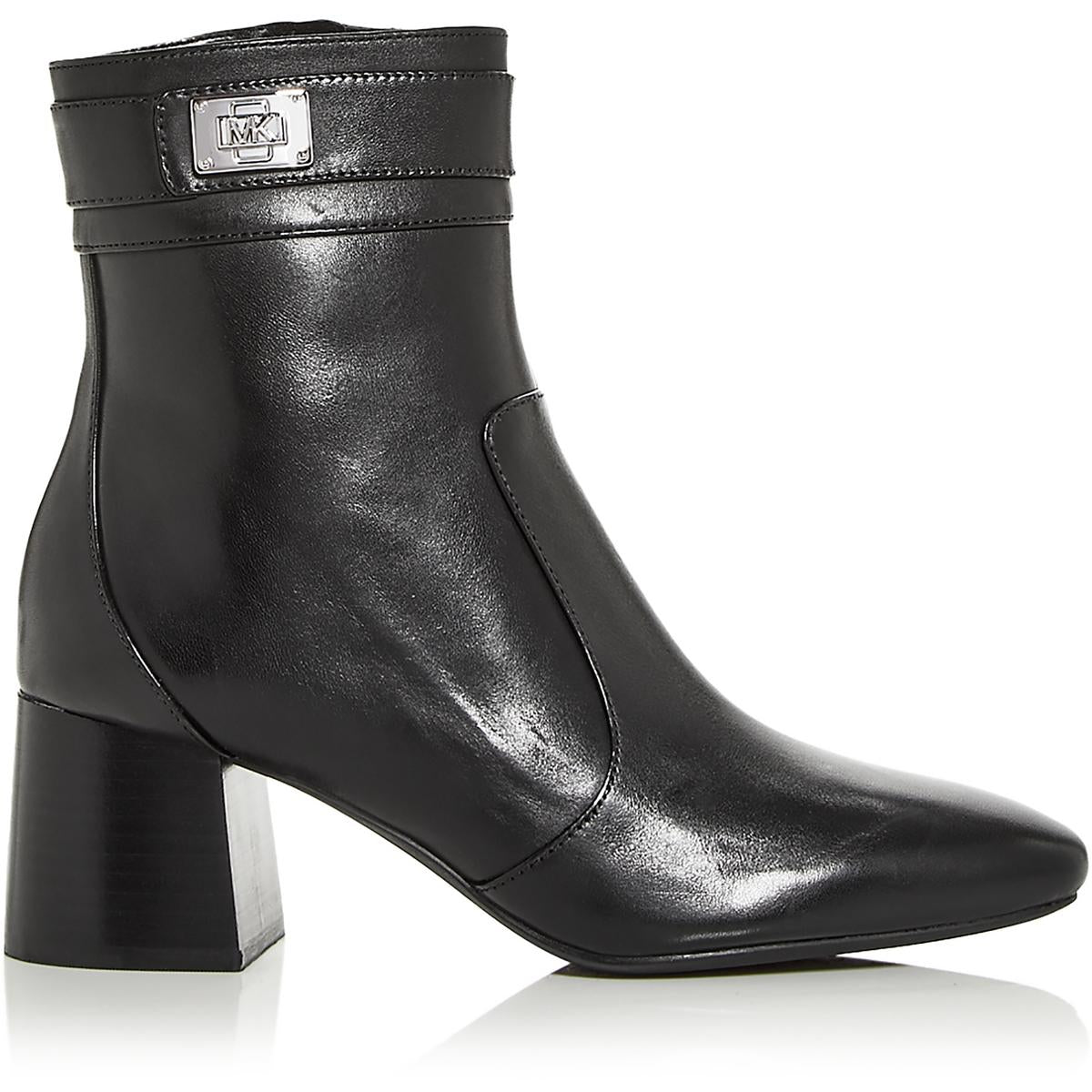 Padma Strap Bootie Womens Leather Stacked Heel Booties