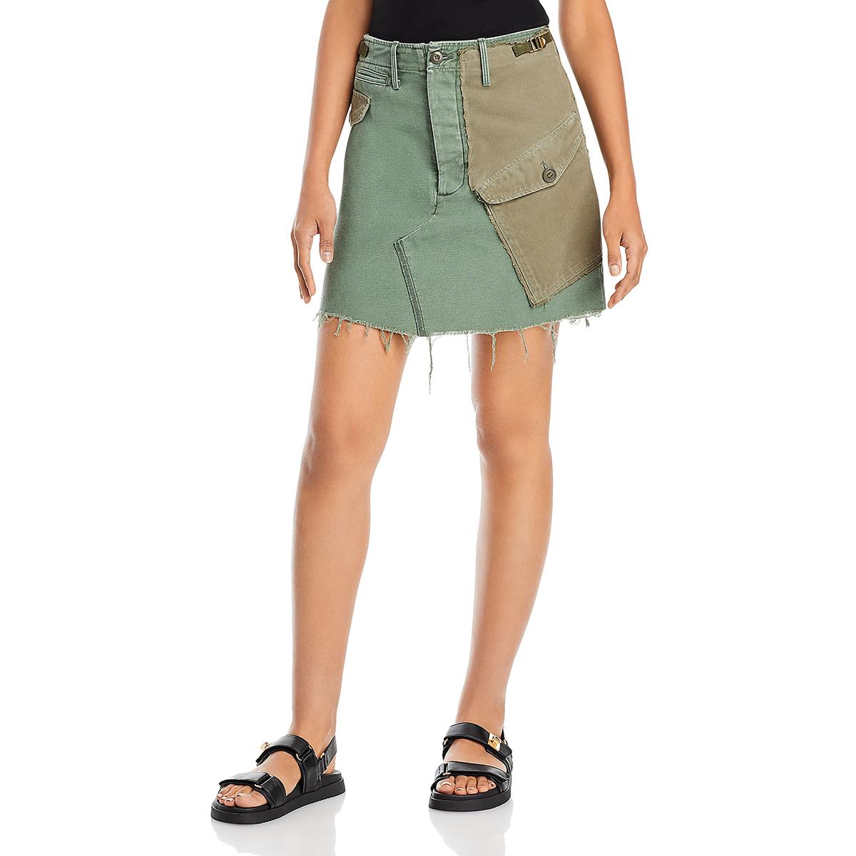 GI Jane Womens Buckles Short Mini Skirt