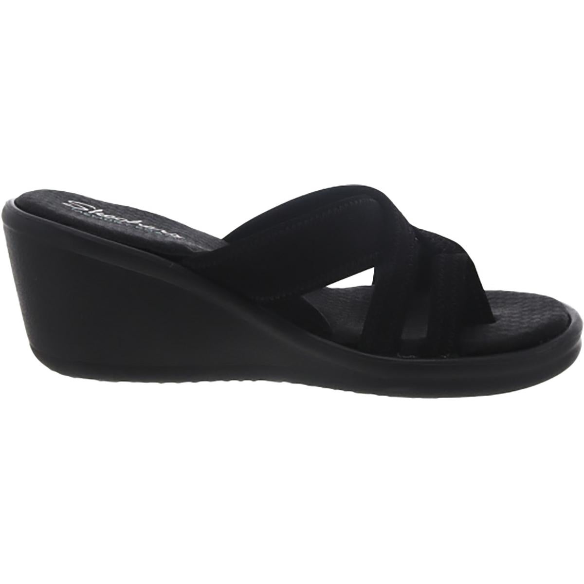 Womens Toe Loop Sli Wedge Sandals