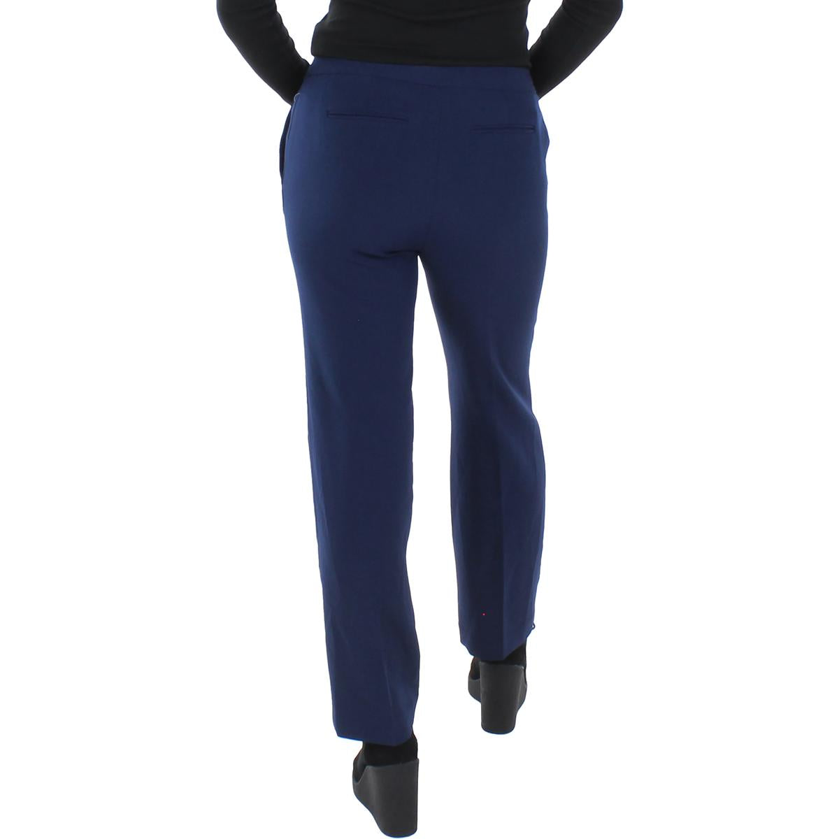 Petites Womens Tab Waist Work Trouser Pants