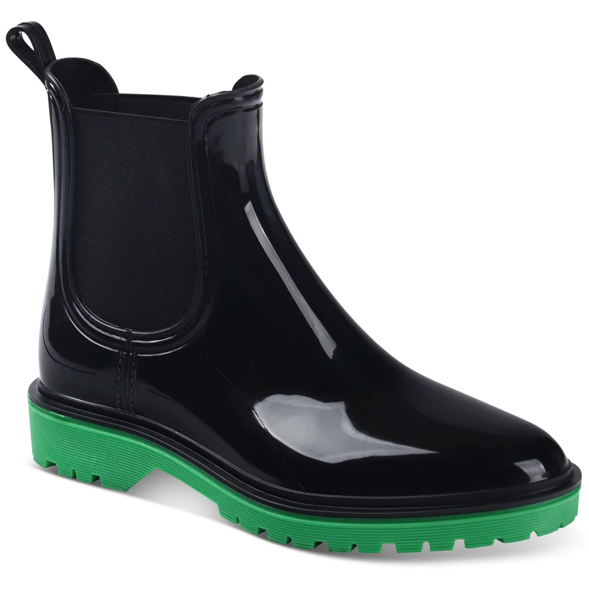 Rylien Womens Patent Pull On Rain Boots