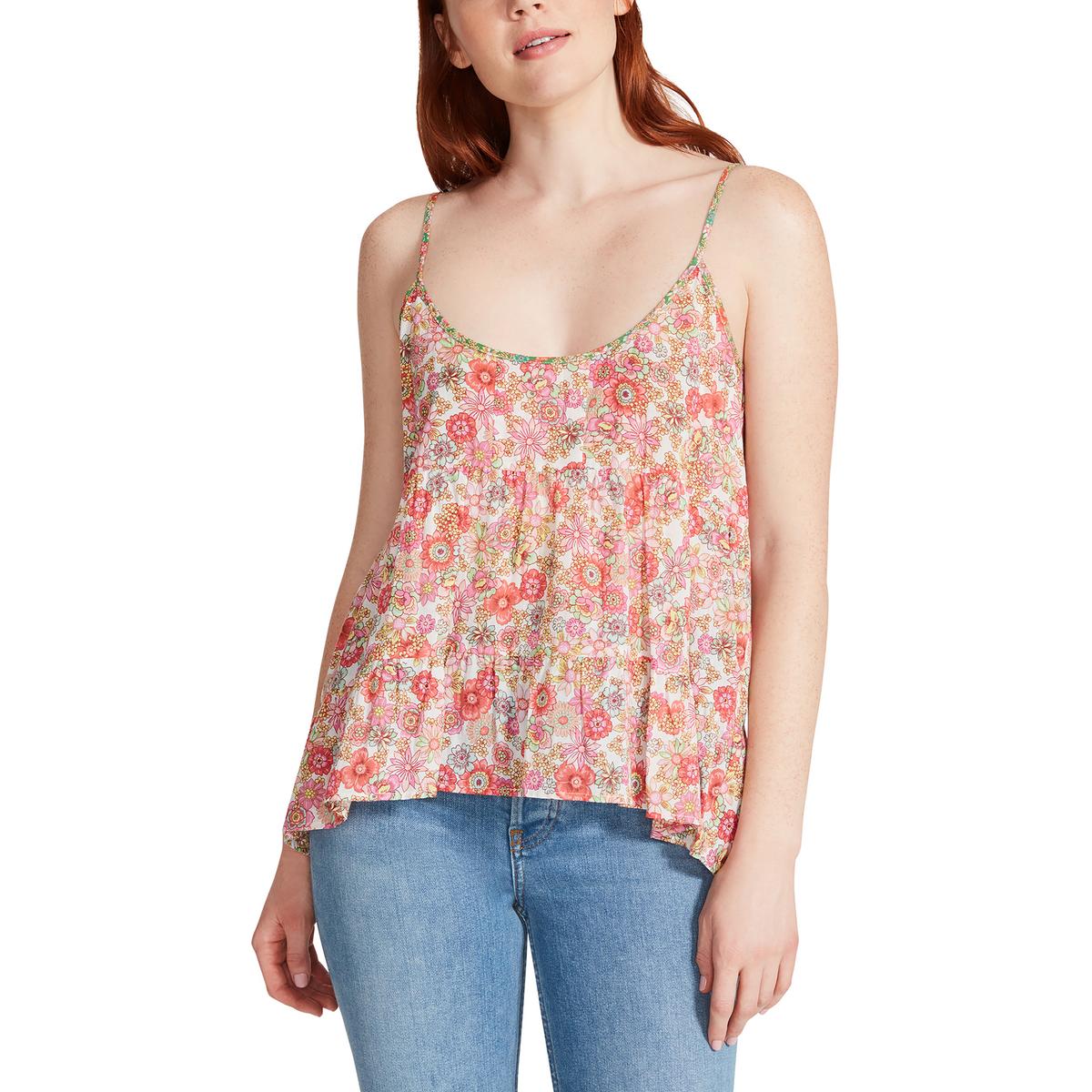 Marigold Womens Cotton Gathered Tank Top