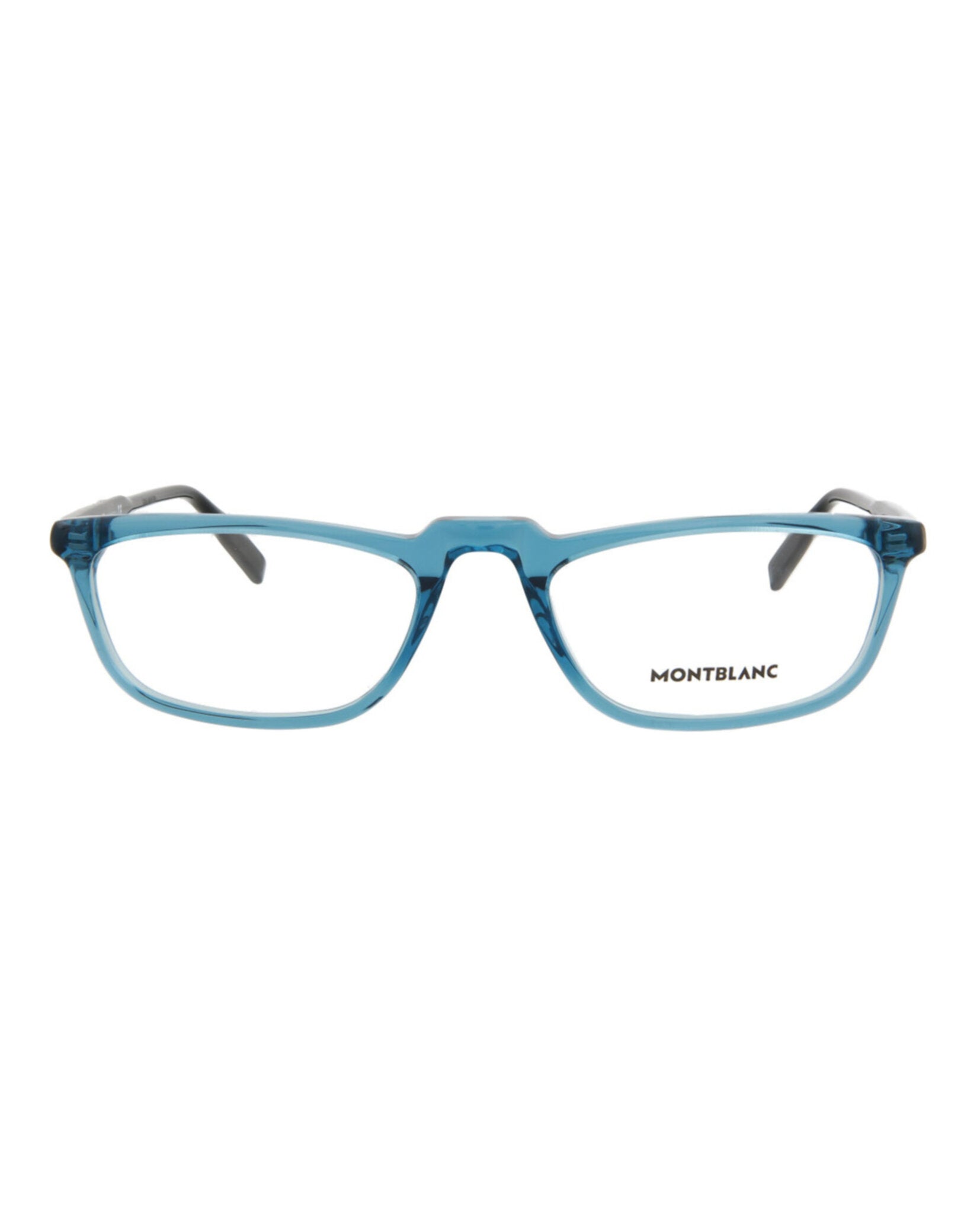 Montblanc Mens Square/Rectangle Blue Black Transparent Fashion Designer Eyewear