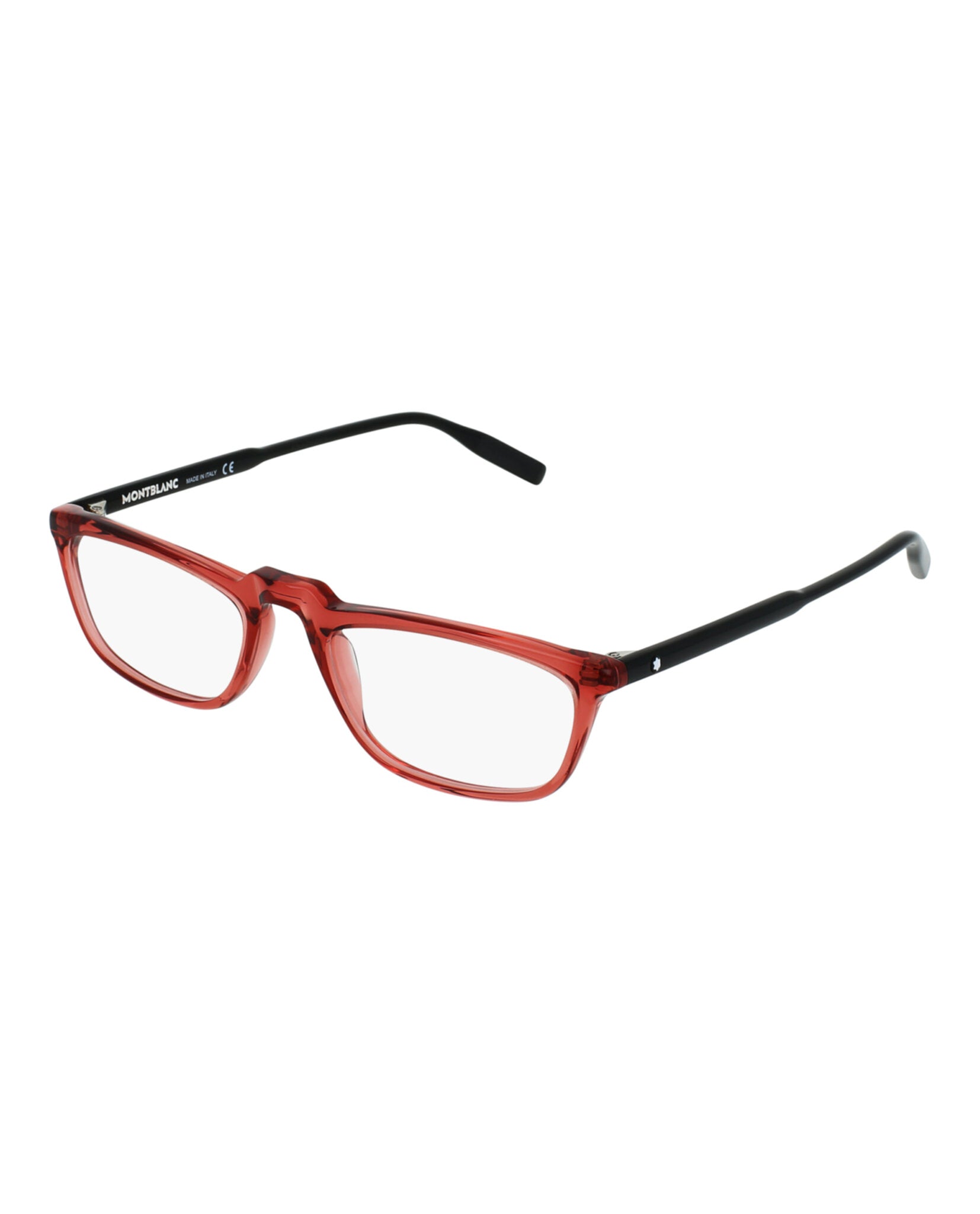 Montblanc Mens Square/Rectangle Burgundy Black Fashion Designer Eyewear