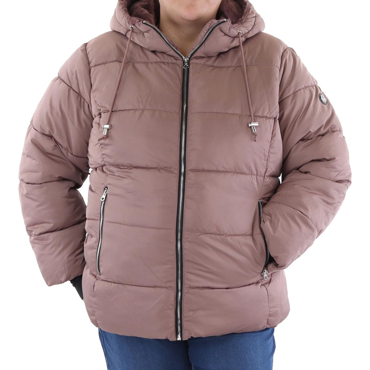 Plus Womens Insulated Faux Fur Lined Puffer Jacket