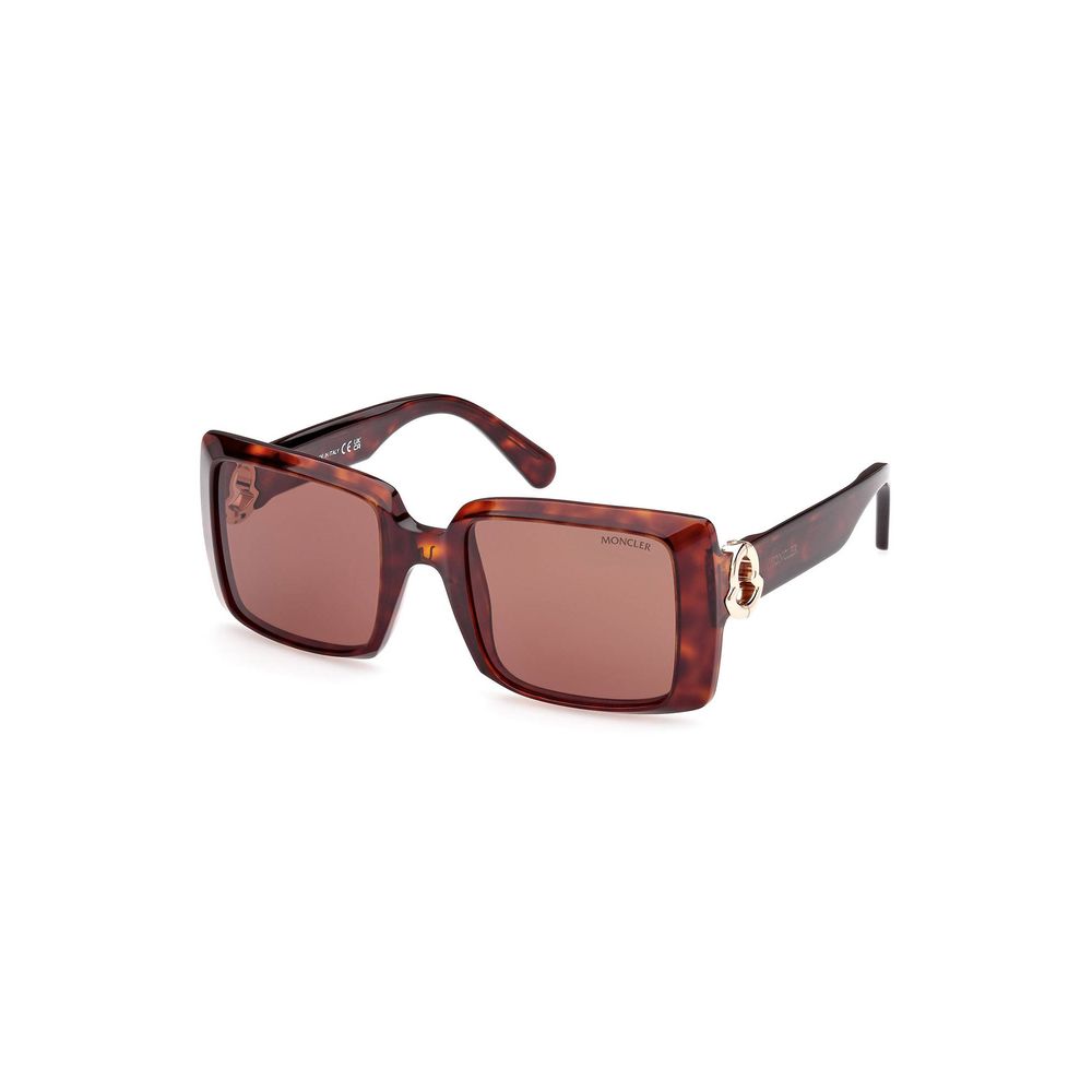 Moncler Chic Rectangular Brown Lens Women's Sunglasses