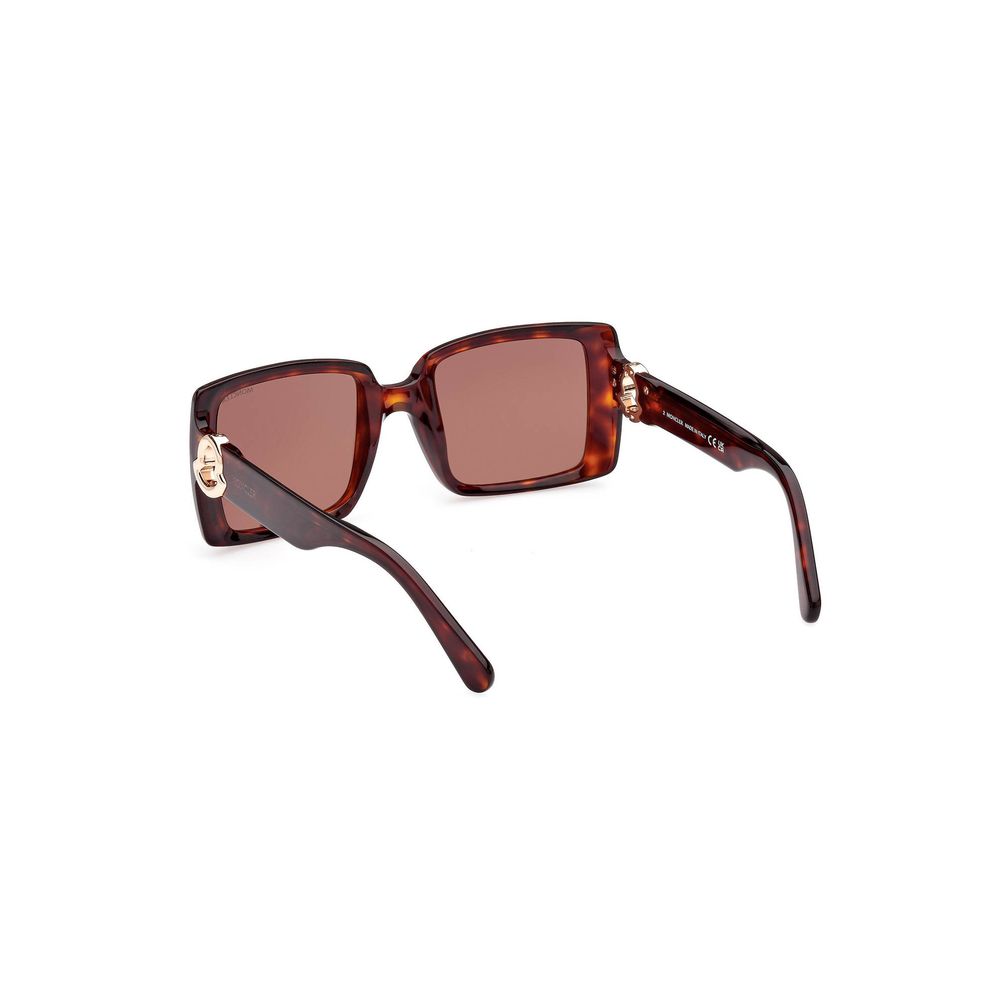 Moncler Chic Rectangular Brown Lens Women's Sunglasses