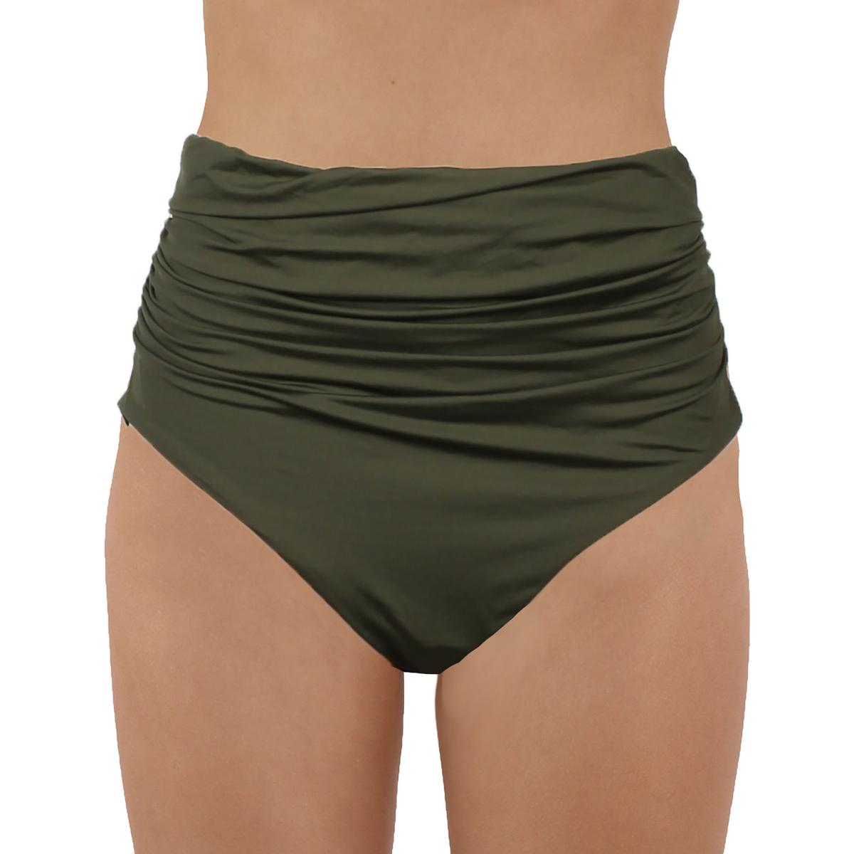 Plus Womens Ruffled Solid Swim Bottom Separates