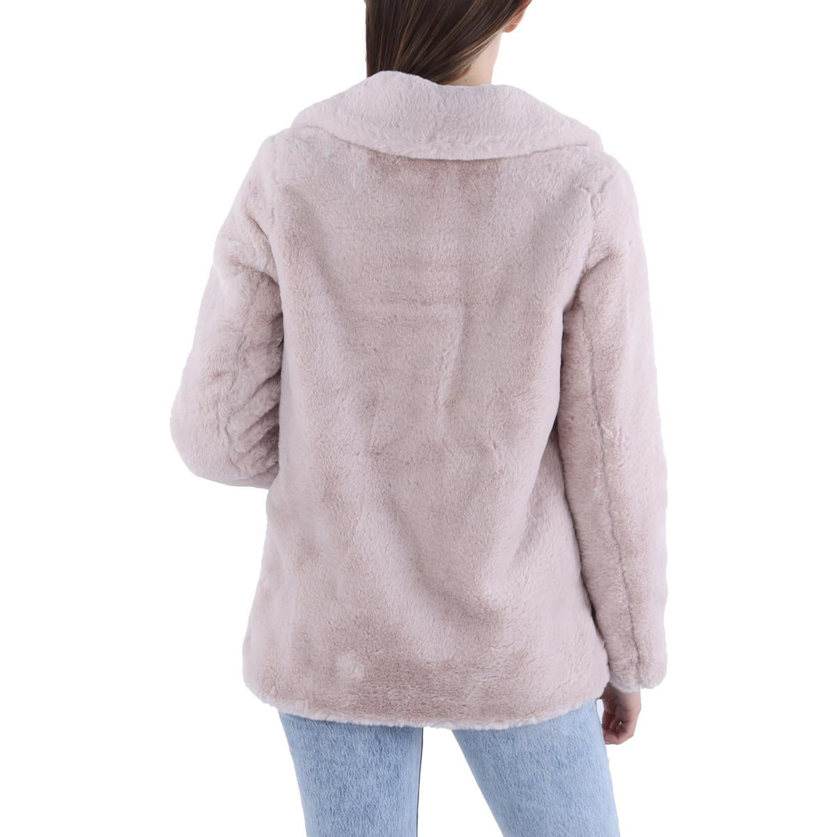 Womens Faux Fur Long Sleeve Overcoat