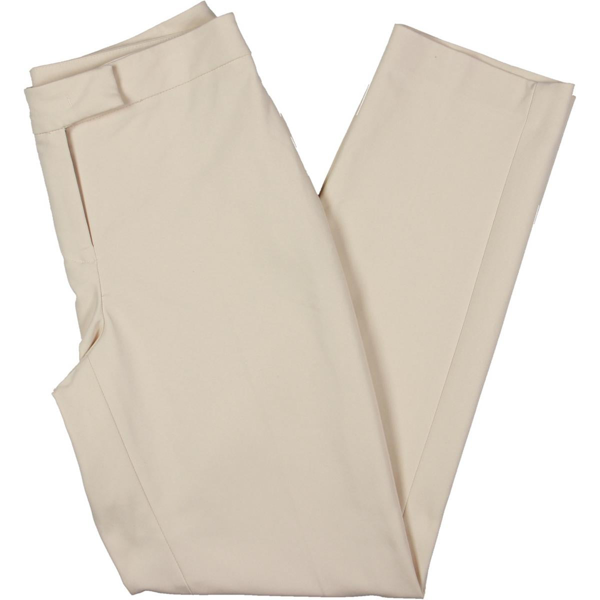 Womens High Rise Solid Straight Leg Pants1