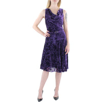 Womens Velvet Midi Fit & Flare Dress1