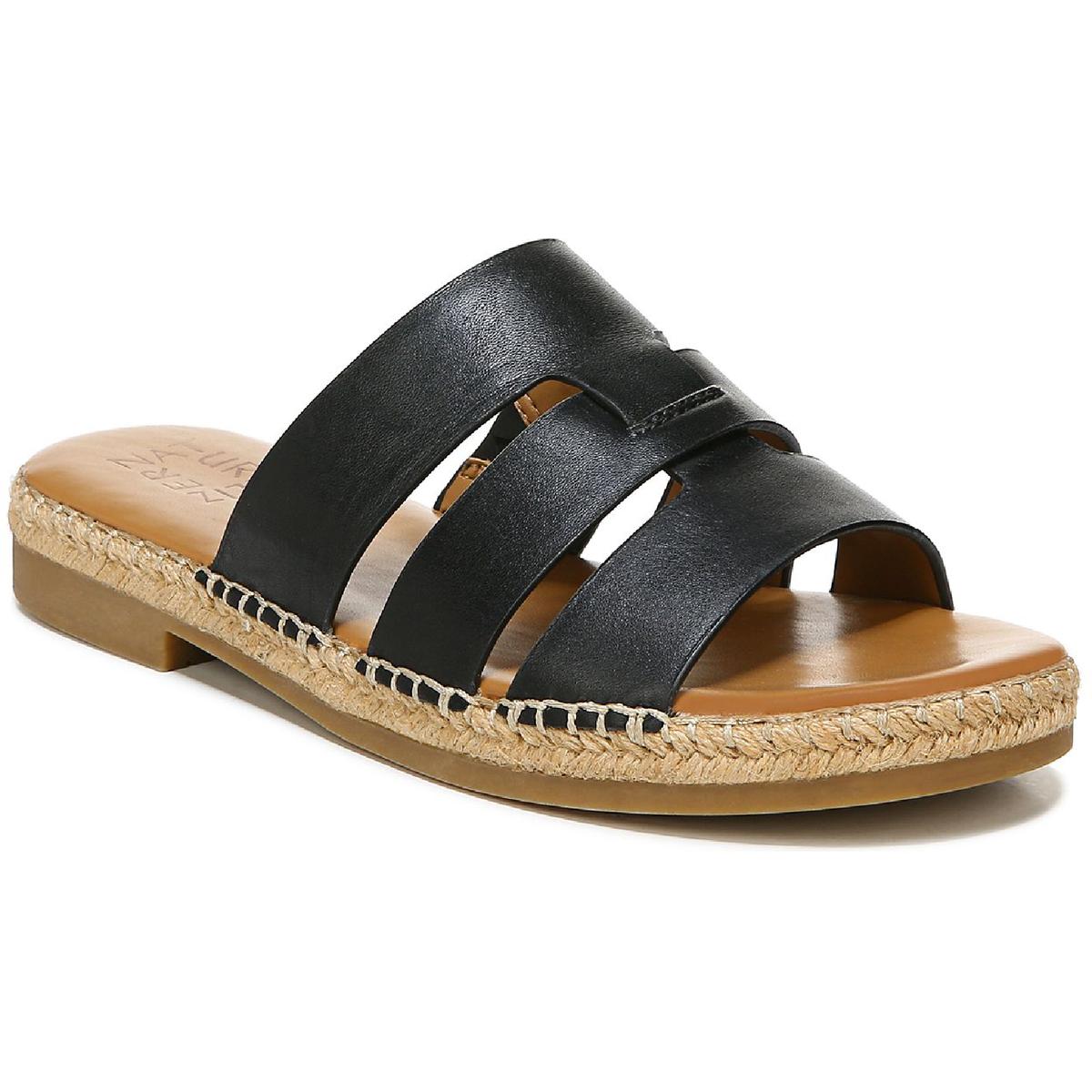 Arden Womens Leather Slip On Slide Sandals