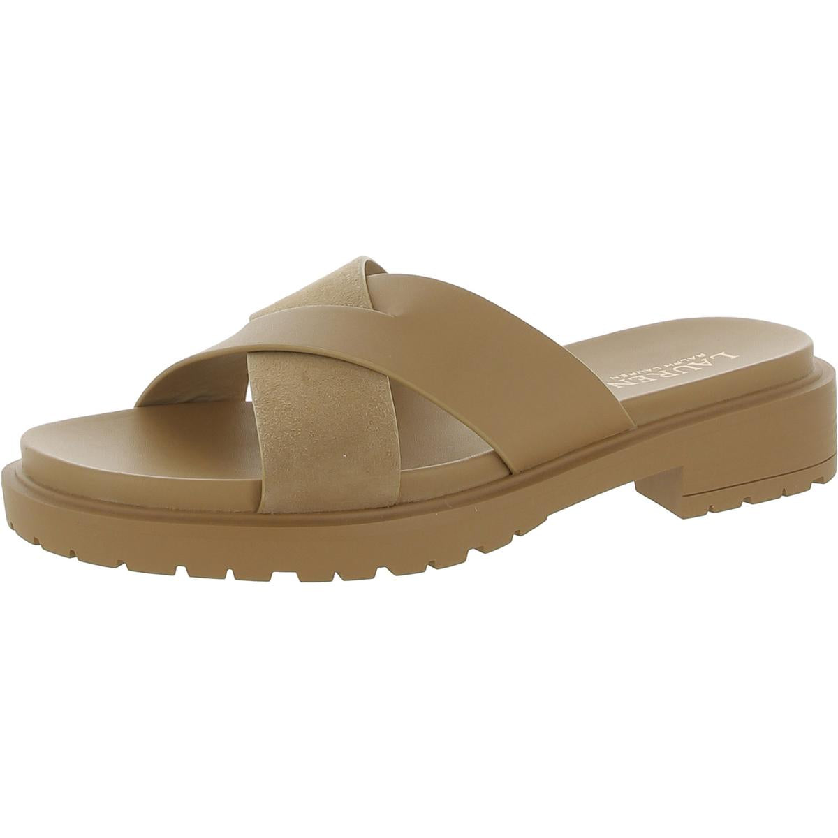 Kelsie Womens Criss-Cross Front Lugged Sole Slide Sandals