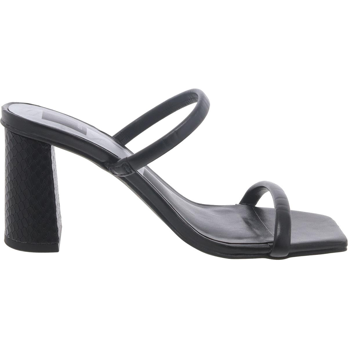 Womens Faux Leather Slip On Slide Sandals