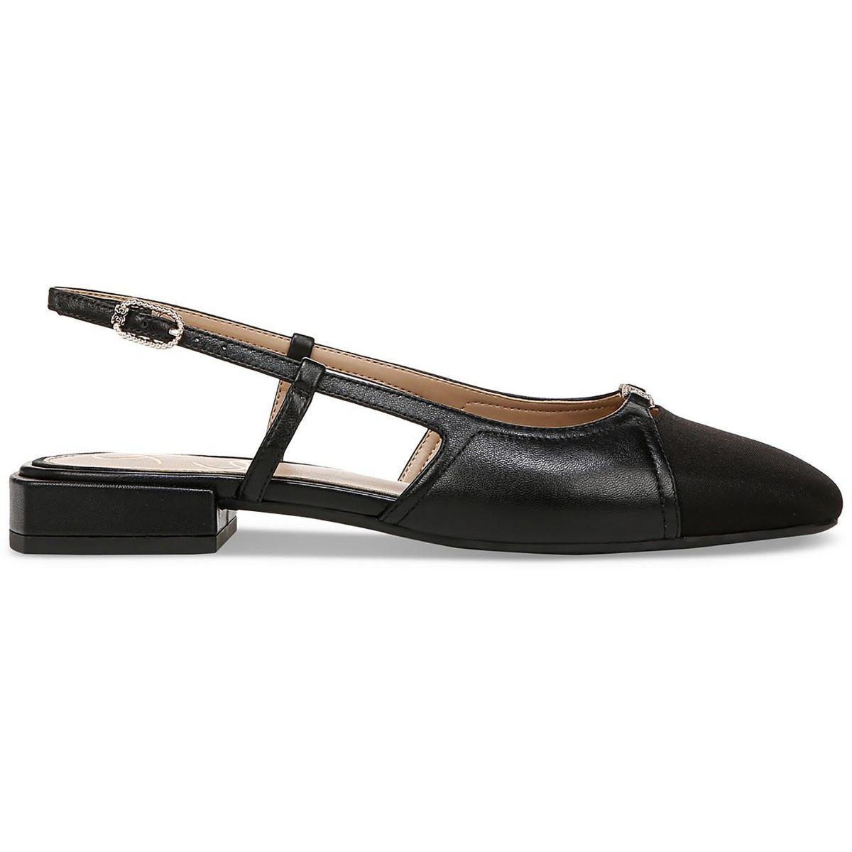 Kara Womens Leather Ankle Strap Slingbacks