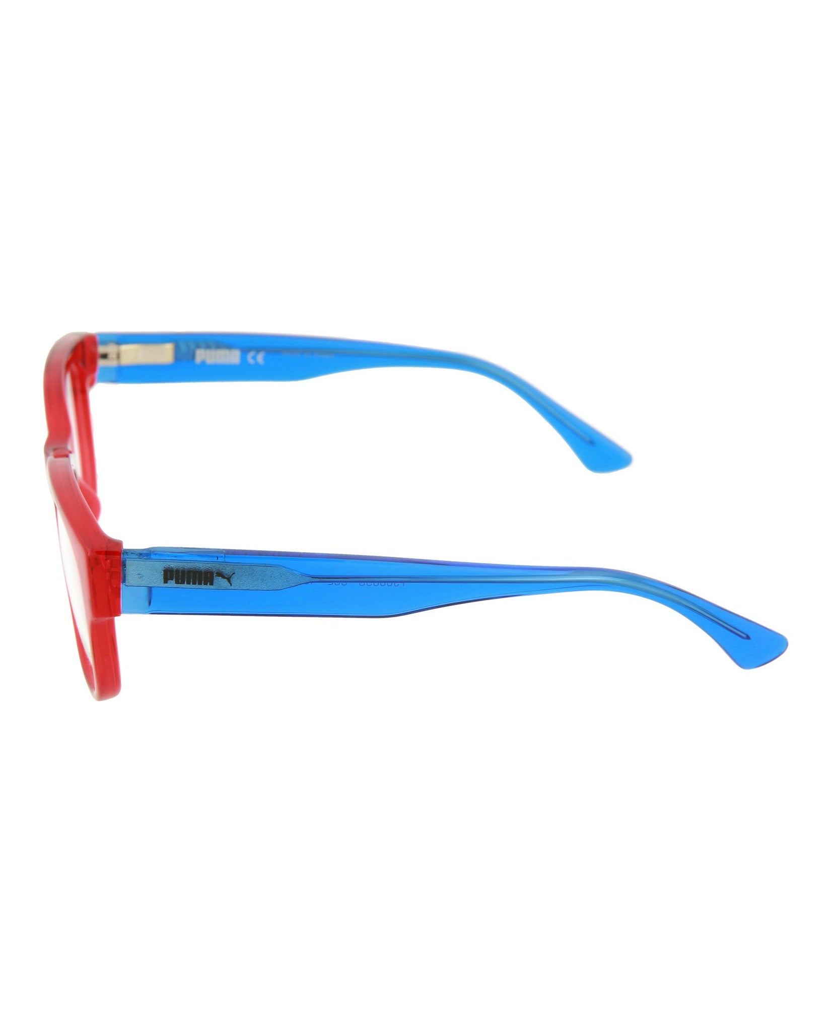 Puma Kids Unisex Square/Rectangle Red Blue Clear Fashion Designer Eyewear